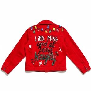 Hand Painted Jacket "Little Miss Good at Being Naughty" Christmas, Ladies M